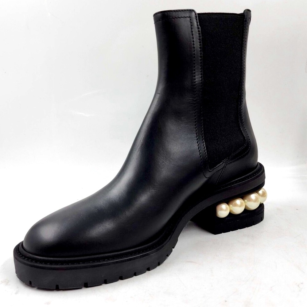 Nicholas Kirkwood Casati Faux Pearl Chelsea Booties Women's 38 Calf Leather